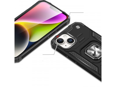 Hybrid Ring Defender (strieborn�) - Odoln� kryt (obal) na iPhone 15