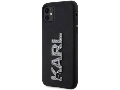 Karl Lagerfeld Hard Case - Luxusn� ochrann� kryt (obal) pre IPHONE 11/XR 3D Rubber Glitter Logo (KLHCN613DMBKCK) black (�ierna) **AKCIA!!