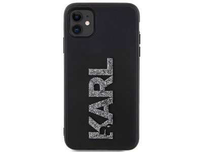 Karl Lagerfeld Hard Case - Luxusn� ochrann� kryt (obal) pre IPHONE 11/XR 3D Rubber Glitter Logo (KLHCN613DMBKCK) black (�ierna) **AKCIA!!