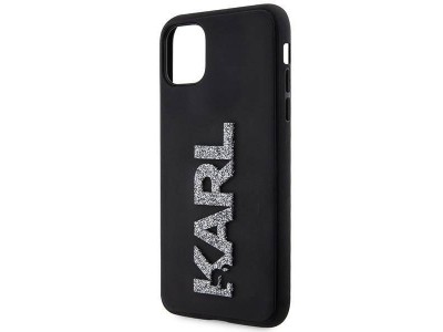 Karl Lagerfeld Hard Case - Luxusn� ochrann� kryt (obal) pre IPHONE 11/XR 3D Rubber Glitter Logo (KLHCN613DMBKCK) black (�ierna) **AKCIA!!