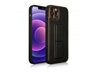 Kickstand TPU Case (�ierna) � Ochrann� kryt (obal) so stojan�ekom pre iPhone 12