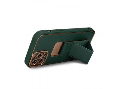 Kickstand TPU Case (�ierna) � Ochrann� kryt (obal) so stojan�ekom pre iPhone 12
