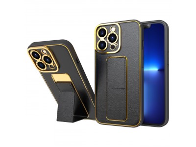 Kickstand TPU Case (�ern�) � Ochrann� kryt (obal) so stojan�ekom pro iPhone 12 Pro