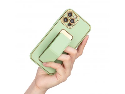Kickstand TPU Case (�ierna) � Ochrann� kryt (obal) so stojan�ekom pre iPhone 12 Pro