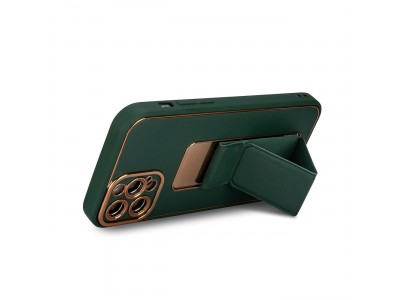 Kickstand TPU Case (�ierna) � Ochrann� kryt (obal) so stojan�ekom pre iPhone 12 Pro
