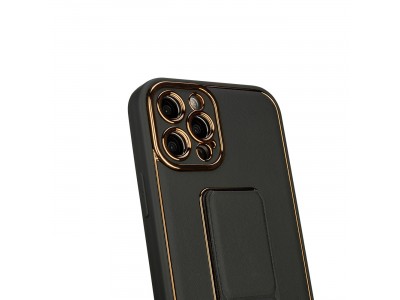 Kickstand TPU Case (�ierna) � Ochrann� kryt (obal) so stojan�ekom pre iPhone 12 Pro
