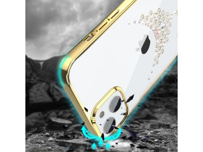 Kingxbar Sky Series (zlat) - Luxusn ochrann obal s krytlmi Swarovski na iPhone 13 Pro