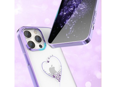 Kingxbar Wish Series (fialov�) - Luxusn� ochrann� obal s kry�t�lmi na iPhone 14 Pro