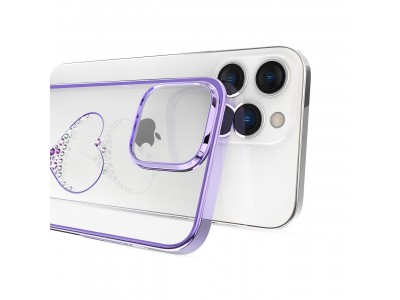 Kingxbar Wish Series (fialov�) - Luxusn� ochrann� obal s kry�t�lmi na iPhone 14 Pro