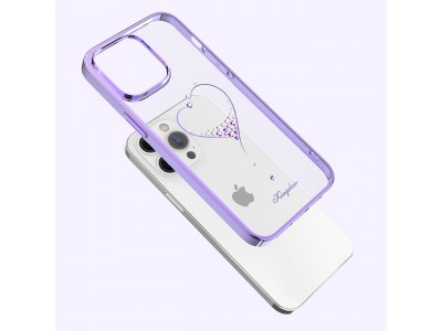 Kingxbar Wish Series (fialov�) - Luxusn� ochrann� obal s kry�t�lmi na iPhone 14 Pro