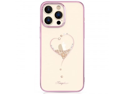 Kingxbar Wish Series (ružová) - Luxusný ochranný obal s kryštálmi na iPhone 14