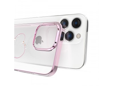 Kingxbar Wish Series (r��ov�) - Luxusn� ochrann� obal s kry�t�lmi na iPhone 14 Pro