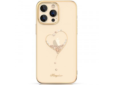 Kingxbar Wish Series (zlatá) - Luxusný ochranný obal s kryštálmi na iPhone 14 Pro