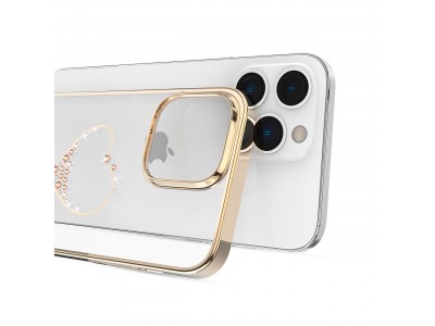 Kingxbar Wish Series (zlatá) - Luxusný ochranný obal s kryštálmi na iPhone 14 Pro