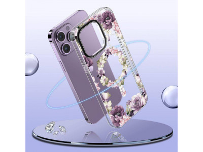 MagMod Clear Case (��ra) � Ochrann� kryt (obal) pre APPLE IPHONE 15 s podporou MagSafe Rose Floral