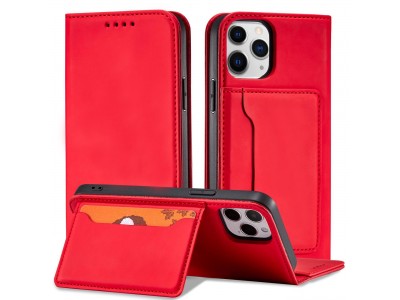 Magnet Card Case (�erven�) - Pe�a�enkov� puzdro s magnetick�m zatv�ran�m na iPhone 12