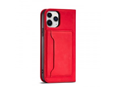 Magnet Card Case (�erven�) - Pe�a�enkov� puzdro s magnetick�m zatv�ran�m na iPhone 12