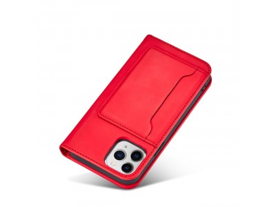 Magnet Card Case (erven) - Peaenkov puzdro s magnetickm zatvranm na iPhone 12