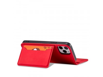 Magnet Card Case (�erven�) - Pe�a�enkov� puzdro s magnetick�m zatv�ran�m na iPhone 12