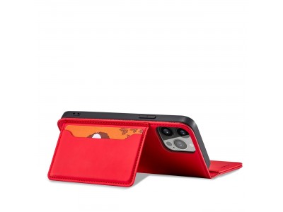 Magnet Card Case (�erven�) - Pe�a�enkov� puzdro s magnetick�m zatv�ran�m na iPhone 13