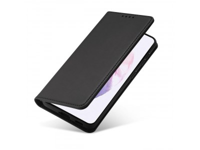 Magnet Card Case (�ierna) - Pe�a�enkov� puzdro s magnetick�m zatv�ran�m na Samsung Galaxy S22+ (S22 Plus)