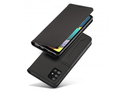 Magnet Card Case (ierna) - Peaenkov puzdro s magnetickm zatvranm na Xiaomi Redmi Note 11 Pro