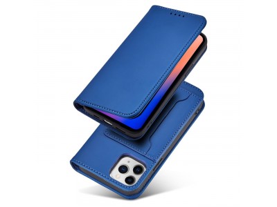Magnet Card Case (modr�) - Pe�a�enkov� puzdro s magnetick�m zatv�ran�m na iPhone 12