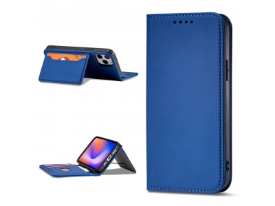 Magnet Card Case (modr�) - Pe�a�enkov� puzdro s magnetick�m zatv�ran�m na iPhone 12