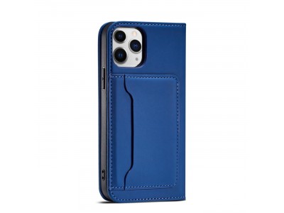 Magnet Card Case (modr�) - Pe�a�enkov� puzdro s magnetick�m zatv�ran�m na iPhone 12