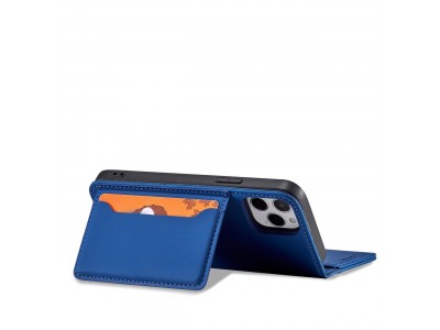 Magnet Card Case (modr�) - Pe�a�enkov� puzdro s magnetick�m zatv�ran�m na iPhone 12