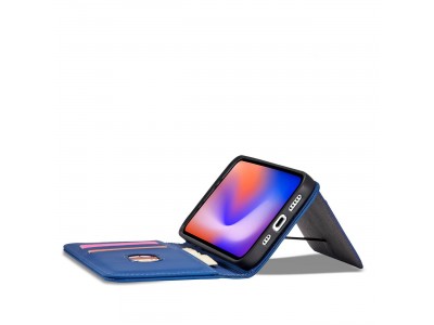 Magnet Card Case (modr�) - Pe�a�enkov� puzdro s magnetick�m zatv�ran�m na iPhone 12