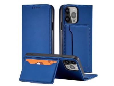 Magnet Card Case (modr�) - Pen�enkov� pouzdro s magnetick�m zatv�ran�m na iPhone 14