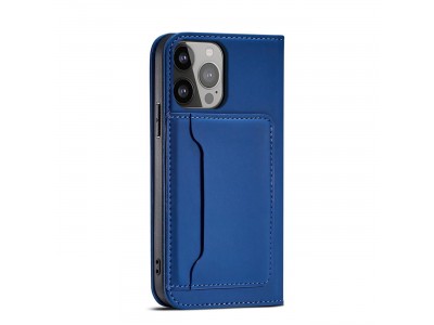 Magnet Card Case (modr�) - Pen�enkov� pouzdro s magnetick�m zatv�ran�m na iPhone 14