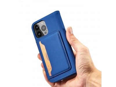 Magnet Card Case (modr�) - Pen�enkov� pouzdro s magnetick�m zatv�ran�m na iPhone 14
