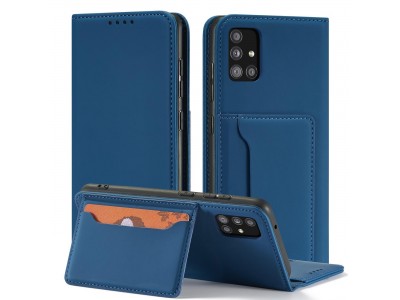 Magnet Card Case (modr�) - Pen�enkov� pouzdro s magnetick�m zatv�ran�m na Samsung Galaxy A13 5G