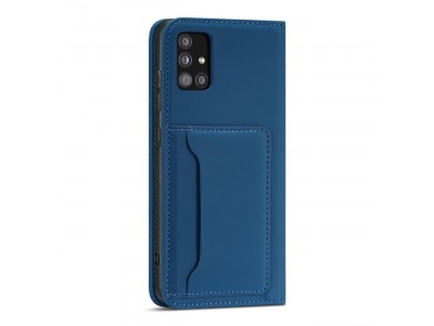 Magnet Card Case (modr�) - Pen�enkov� pouzdro s magnetick�m zatv�ran�m na Samsung Galaxy A13 5G