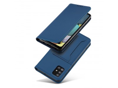 Magnet Card Case (modr) - Peaenkov puzdro s magnetickm zatvranm na Xiaomi Redmi Note 11 Pro
