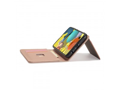 Magnet Card Case (ruov) - Peaenkov puzdro s magnetickm zatvranm na Samsung Galaxy A52 5G
