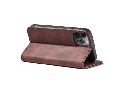 Magnet Fancy Case (�erven�) - Pe�a�enkov� puzdro s magnetick�m zatv�ran�m na iPhone 12 Pro Max