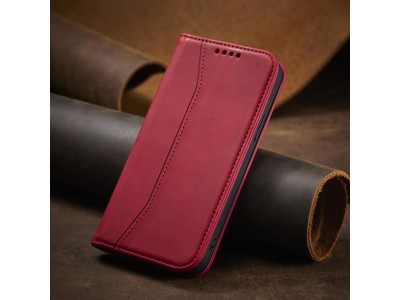 Magnet Fancy Case (�erven�) - Pe�a�enkov� puzdro s magnetick�m zatv�ran�m na iPhone 12 Pro Max