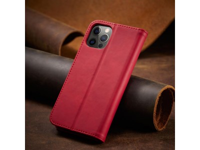 Magnet Fancy Case (�erven�) - Pe�a�enkov� puzdro s magnetick�m zatv�ran�m na iPhone 12 Pro Max