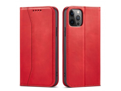 Magnet Fancy Case (červená) - Peňaženkové puzdro s magnetickým zatváraním na Samsung Galaxy A23 5G