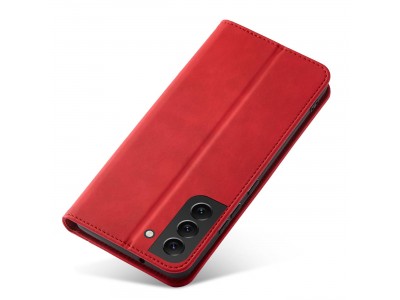 Magnet Fancy Case (�erven�) - Pe�a�enkov� puzdro s magnetick�m zatv�ran�m na Samsung Galaxy S22+ (S22 Plus)