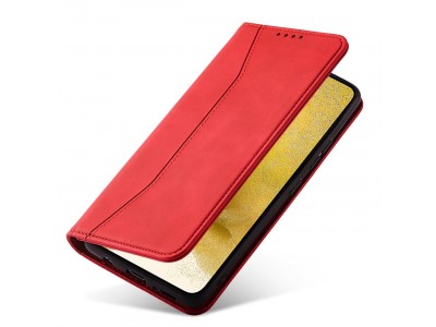 Magnet Fancy Case (�erven�) - Pe�a�enkov� puzdro s magnetick�m zatv�ran�m na Samsung Galaxy S22+ (S22 Plus)