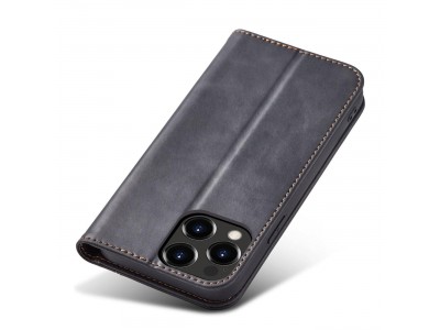 Magnet Fancy Case (ierna) - Peaenkov puzdro s magnetickm zatvranm na iPhone 14 Pro
