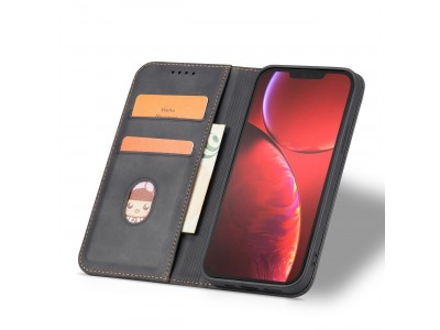 Magnet Fancy Case (�ern�) - Pen�enkov� pouzdro s magnetick�m zatv�ran�m na iPhone 14 Pro