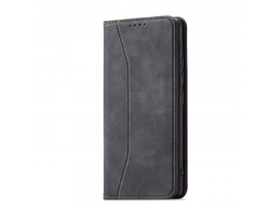 Magnet Fancy Case (�ierna) - Pe�a�enkov� puzdro s magnetick�m zatv�ran�m na Samsung Galaxy S23