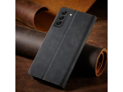 Magnet Fancy Case (�ierna) - Pe�a�enkov� puzdro s magnetick�m zatv�ran�m na Samsung Galaxy S23