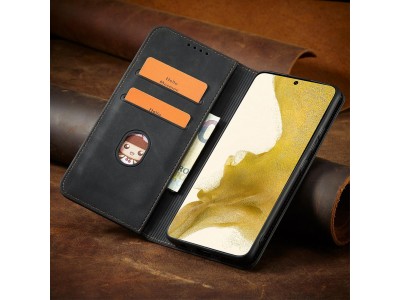 Magnet Fancy Case (�ierna) - Pe�a�enkov� puzdro s magnetick�m zatv�ran�m na Samsung Galaxy S23