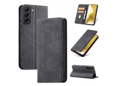 Magnet Fancy Case (�ierna) - Pe�a�enkov� puzdro s magnetick�m zatv�ran�m na Samsung Galaxy S23